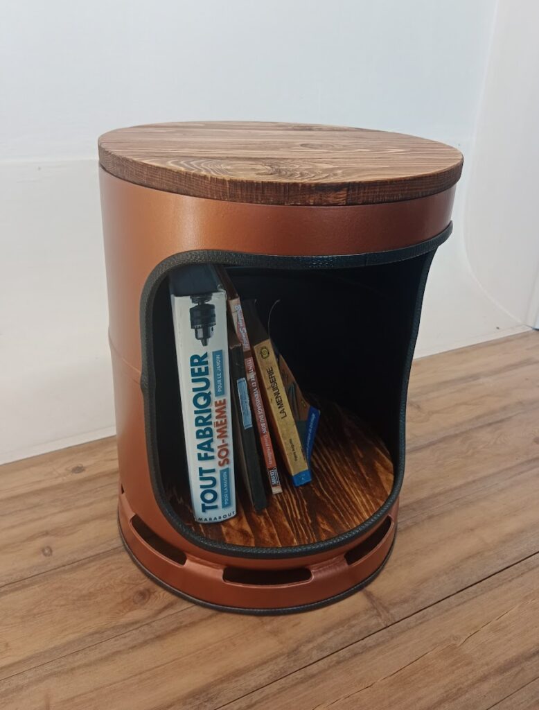Tabouret en bouteille de gaz "Gazflex cuivré" - Ouverture simple
