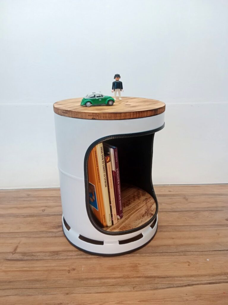 Petit meuble en bouteille de gaz "Gazflex Blanc et noir" - Ouverture simple